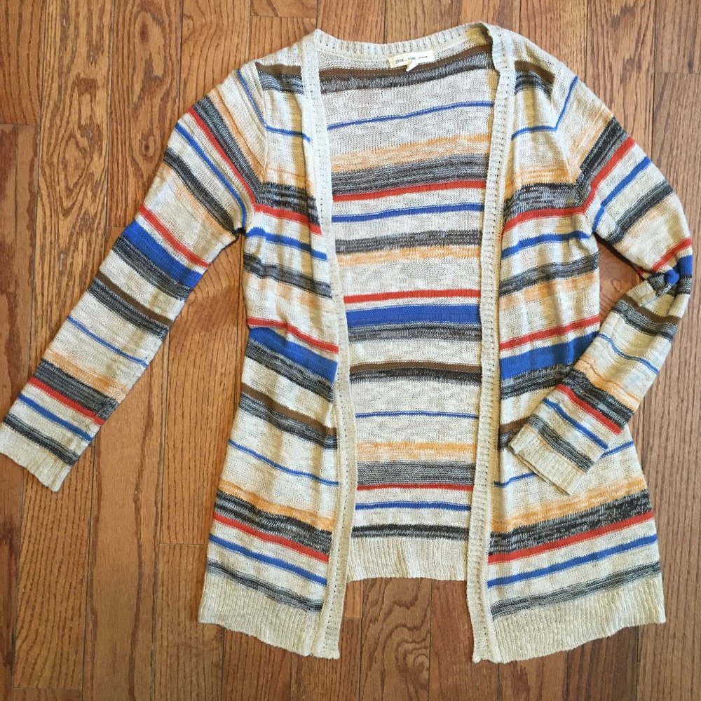 Colorful Striped Knit Cardigan